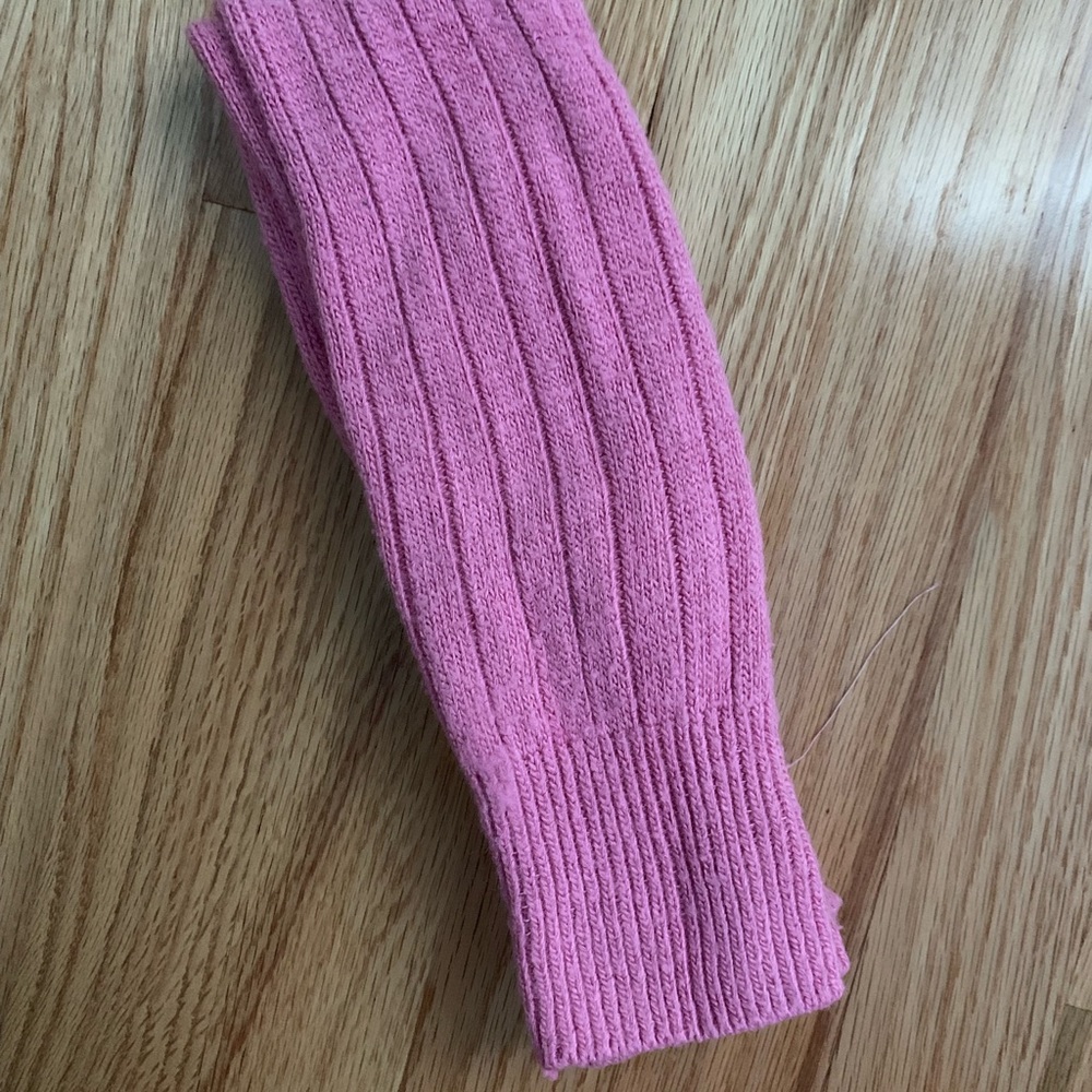 Pink knit leg warmers